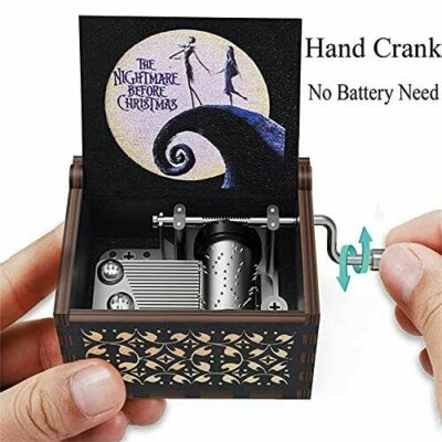 Nightmare Before Christmas This is Halloween Tune Hand Crank Wood Music Box-G5