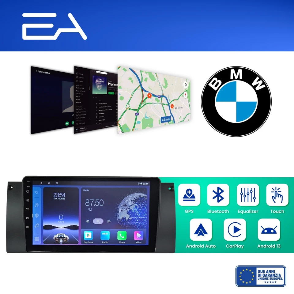 Autoradio Android per BMW E53 E39 X5 -Octacore 4GB ram 64GB rom -Telecamera HD - Immagine 2 di 4