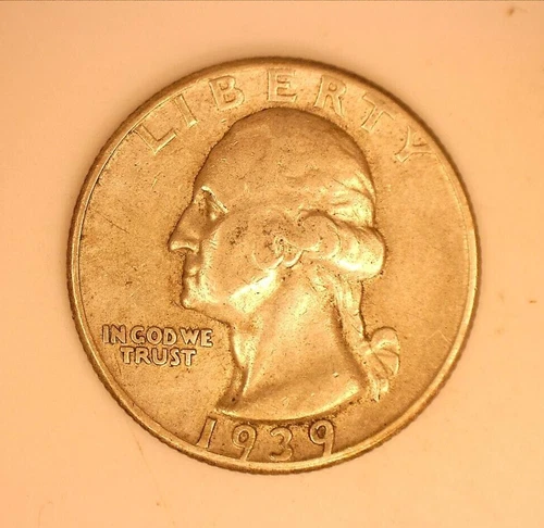 1939 Washington Silver Quarter : Raw / Ungraded : F - VF : BUY-IT-NOW