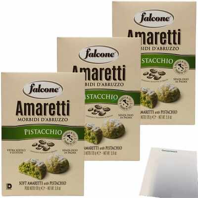 Falcone Amaretti Morbidi D'Abruzzo Pistacchio Amaretti Pistazie 3x170g usy Block