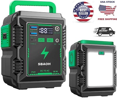 Portable Power Station generator Camping Solar Ready Generators 110V/80W 12V 80W