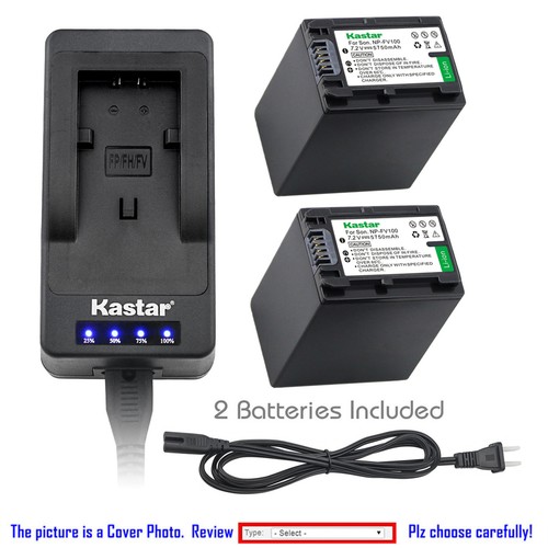 Kastar Battery Super Charger for Sony NPFV100 & Sony FDRAX33 FDRAX53