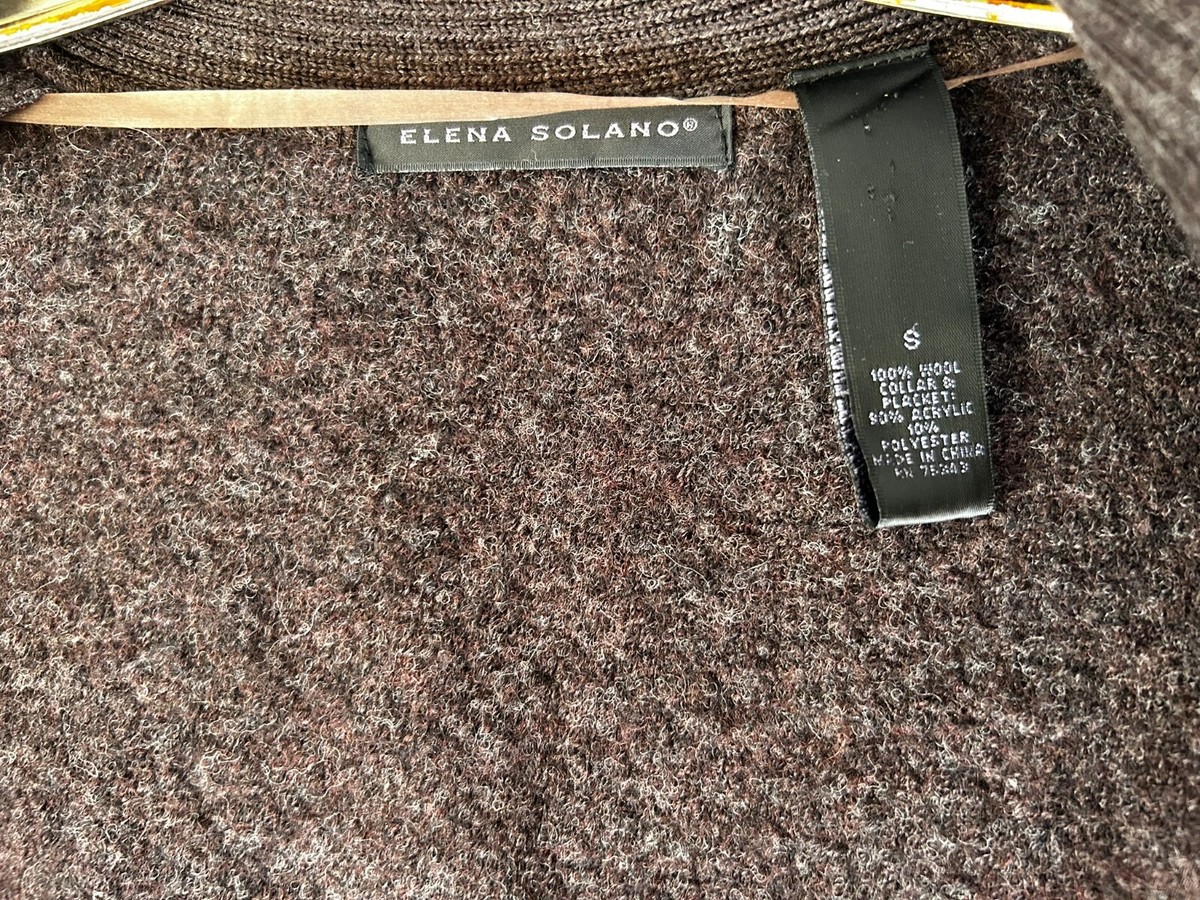 Cardigan 100% Laine Mérinos Vert - Marque Elena Solano Taille S - Occasion Très Bon État