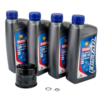 Suzuki 990A0-01E40-4KT ECSTAR R9000 10W-40 Synthetic Oil Change Kit