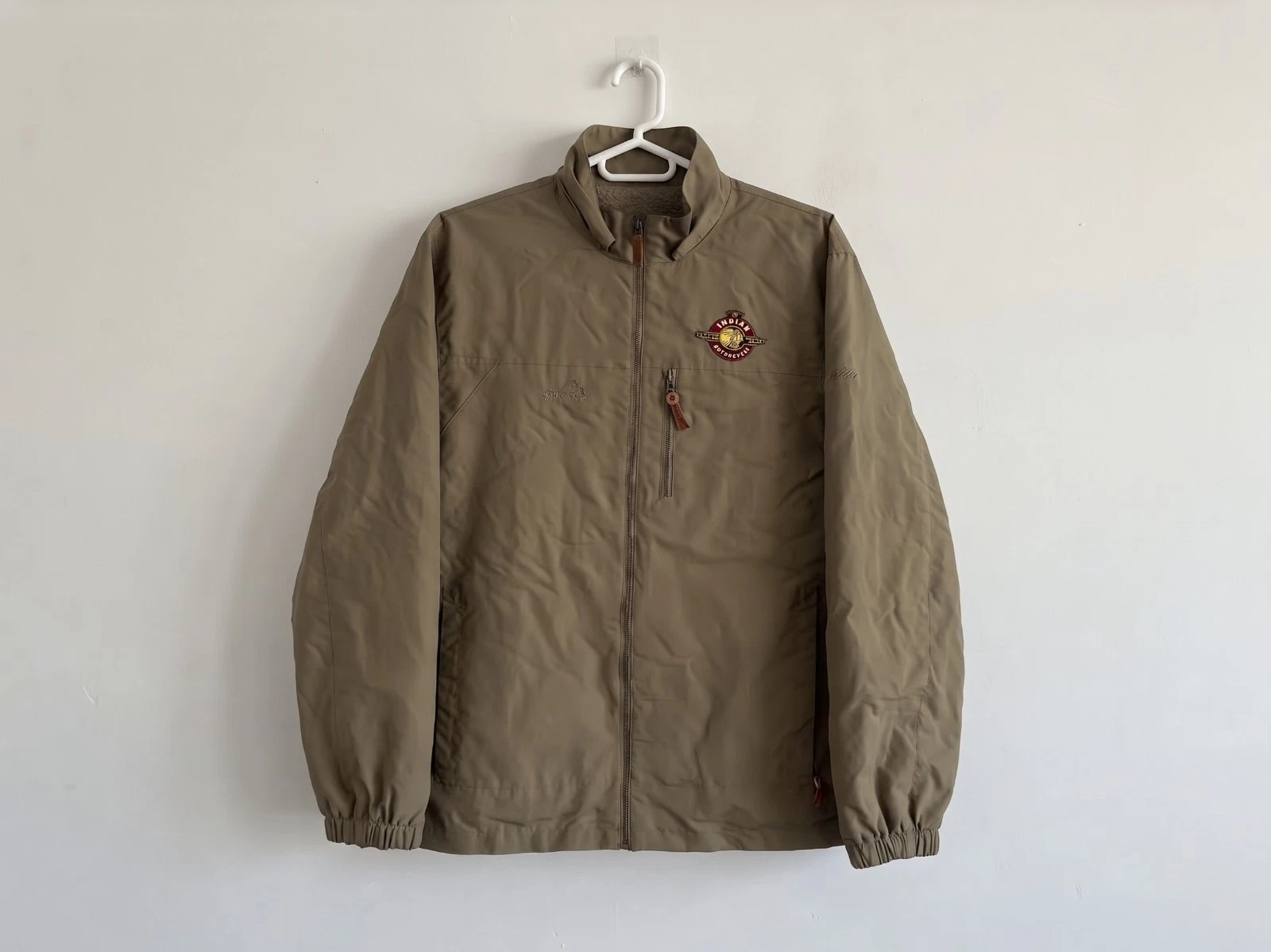 Indian Motorcycle Riders Group Jacket Outdoor Waterproof Size XL Beige Vintage - product detail image 2