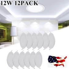 12Pack 6Inch LED Ceiling Lights Ultra-Thin Recessed Retrofits Kit 6000K Daylight