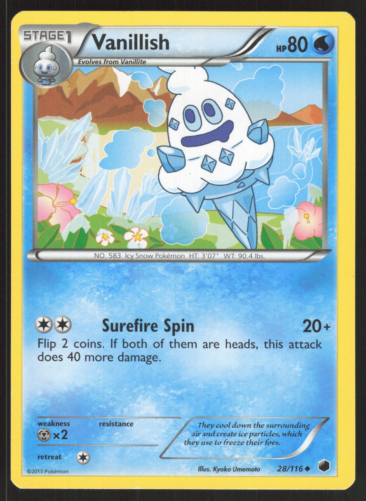 Pokemon Vanillish Uncommon 28/116 Plasma Freeze LP