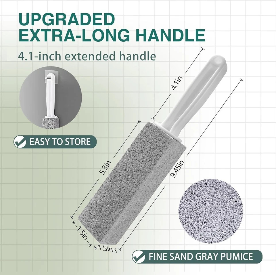 Pumice Cleaning Stone with Handle Toilet Bowl Cleaner Hard Water Ring Remover 2