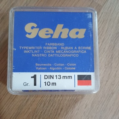 Geha Selecta Farband Schreibmaschinenband Gr.1 DIN 13mm 10m Länge. schwarz/rot. neu