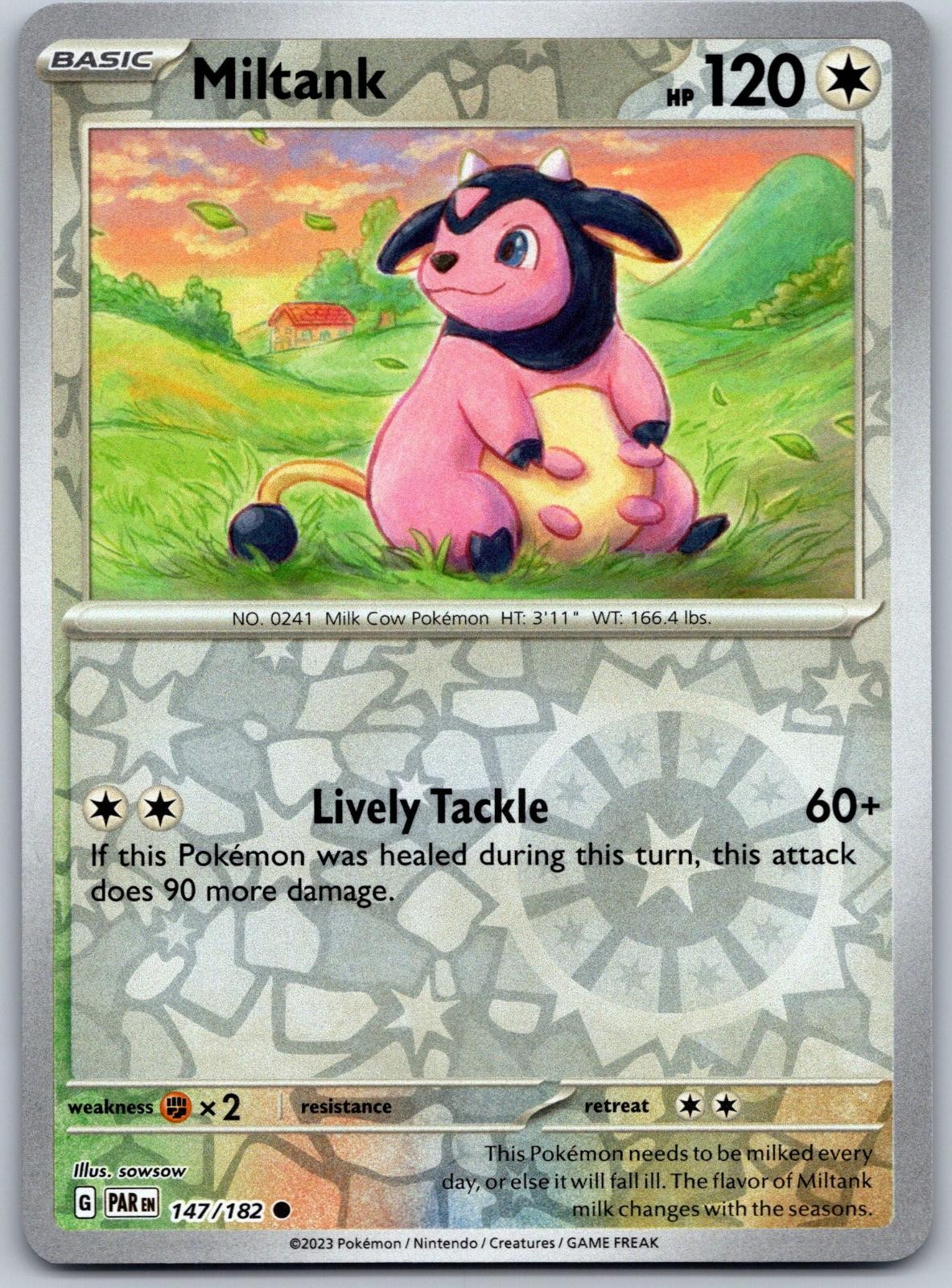 Miltank 147/182 Common Paradox Rift Pokemon Reverse Holo Near Mint