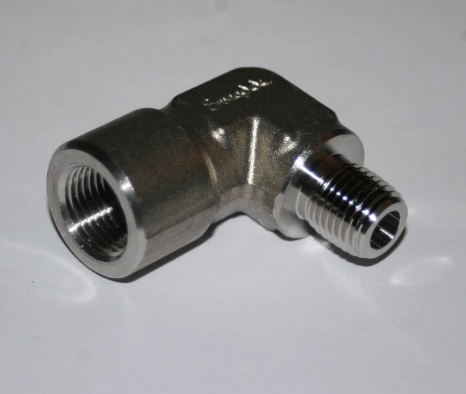 3/8 FNPT x 1/4 MNPT 316ss Reducing Street Elbow Fitting Swagelok SS-6-RSE-4 - Image 2 of 3