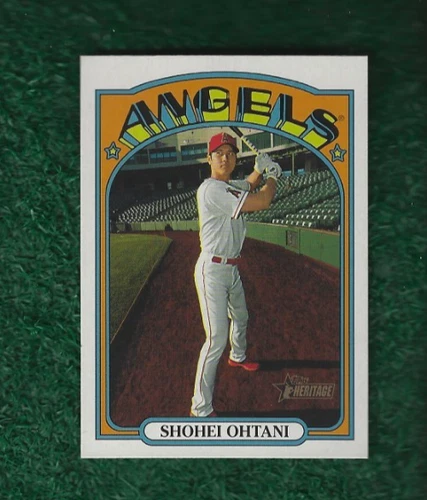 SHOHEI OHTANI - 2021 TOPPS HERITAGE BASE CARD # 245 - ANGELS - DODGERS - MLB