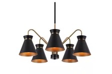 Nordic 23 in. 5-Light Sputnik Black Chandelier
