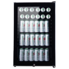 electriQ 115 L Drinks Fridge Black & Stainless Steel Trim
