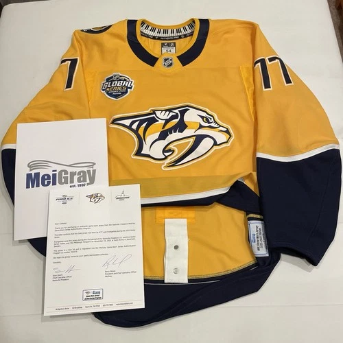 Game Worn Luke Evangelista Nashville Predators 2025 NHL Global Series Jersey 54