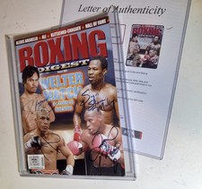 PACQUIAO, MAYWEATHER, COTTO AND MOSLEY SIGNED MAGAZINE !     PSA LETTER  