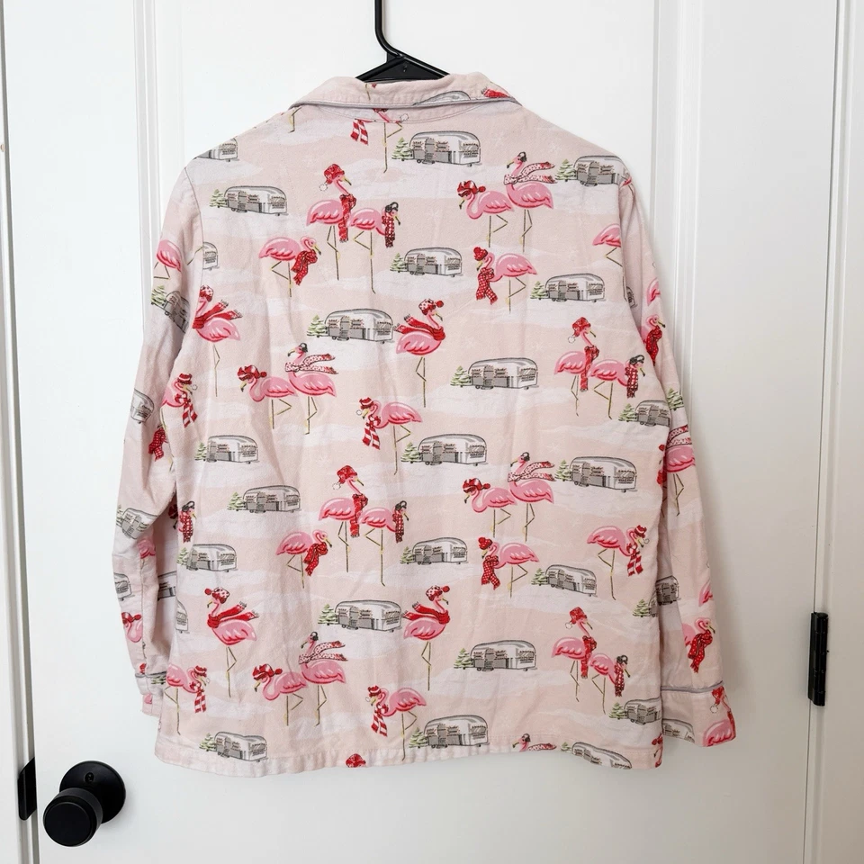 Conjunto de pijama de franela para mujer Nick & Nora talla mediana flamenco Airstream vacaciones Foto 4 de 4