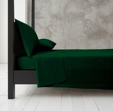 Dark Emerald Green Bottle Green Bed Sheets Fitted, Flat or Pleated Valance Sheet