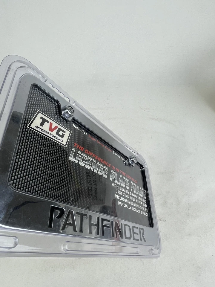 2 New Metal License Frame Cove Screw Cap Engraved Black Letter Nissan Pathfinder - Image 3 of 4