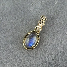 Agete K10YG labradorite pendant top - Auth free shipping from Japan- Auth SELBY_
