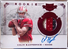 2011 Panini Patches & Plates Colin Kaepernick Rookie Patch Autograph 317/499