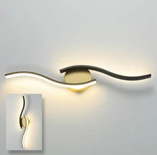 Modern LED Sconce Wall Lighting Indoor 24" Minimalist Industrial Black And Gold