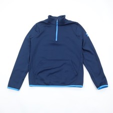 Under Armour Pullover Youth Large Boys Navy Blue Quarter Zip ColdGear Loose