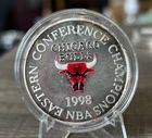1998 CHICAGO BULLS NBA EASTERN CONFERENCE CHAMPIONS FINE SILVER ROUND