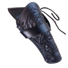 Western Gun Holster Right Hand Cross Draw   Hand Tooled Leather   Cowboy Style