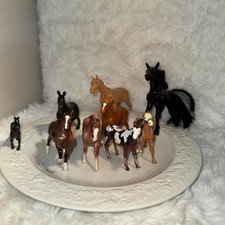 Toy Horse s Figures Lot 9 Various Sizes Brands Including Breyer, New Ray