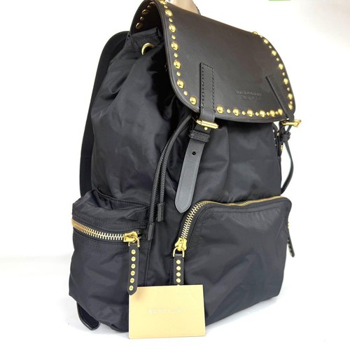Burberry Black Leather Nylon Backpack Authentic Designer Bag for Women