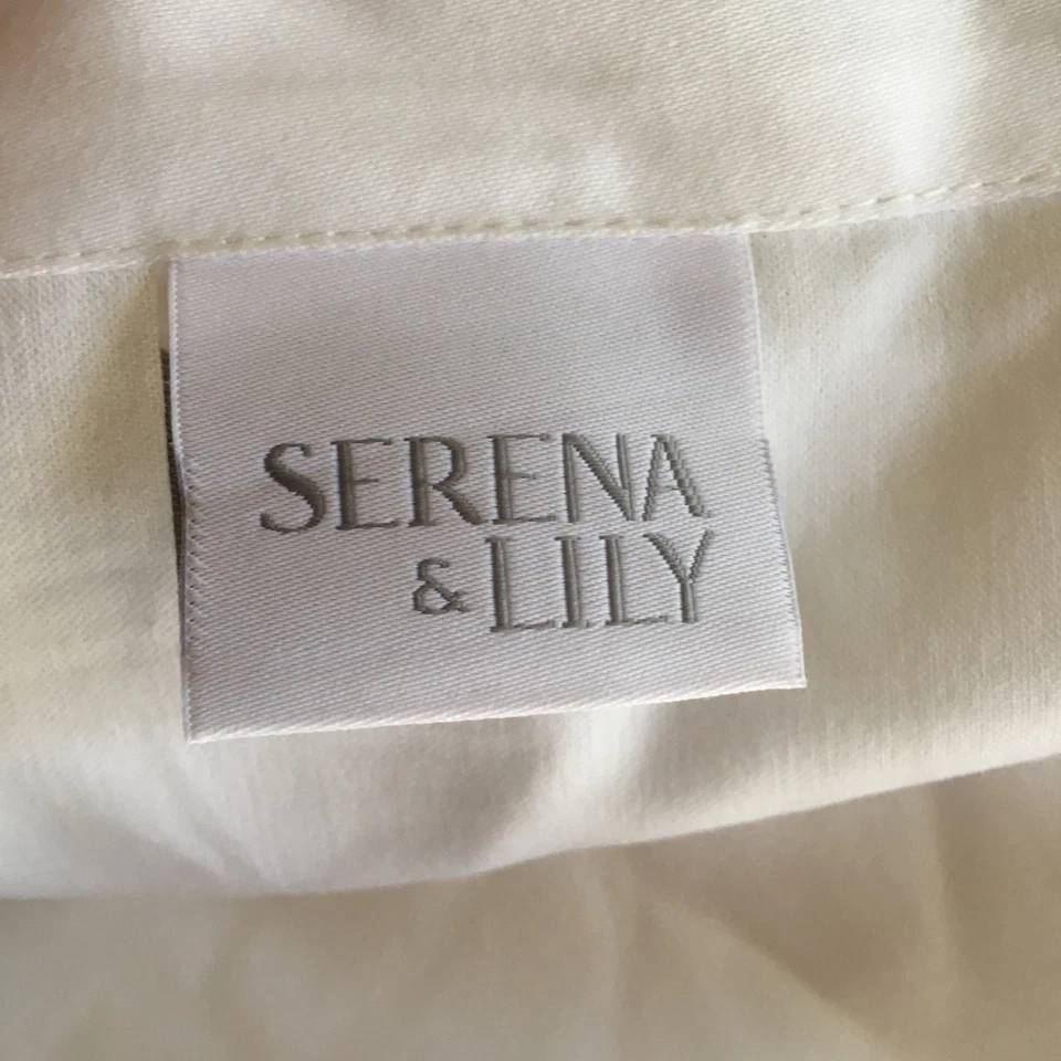 Funda nórdica Serena & Lily completa/queen 2 fundas de euro blanca con botones de borde azul Foto 2 de 4