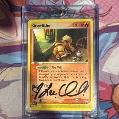 Growlithe 65/100 Sandstorm Regular Lee Quick Signed