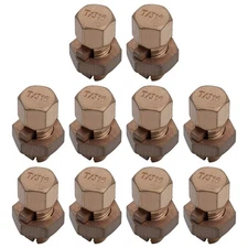10PCS High-Strength Brass Split Bolt ConnectorsTJ-166AWG-8AWG Grounding Clamp...