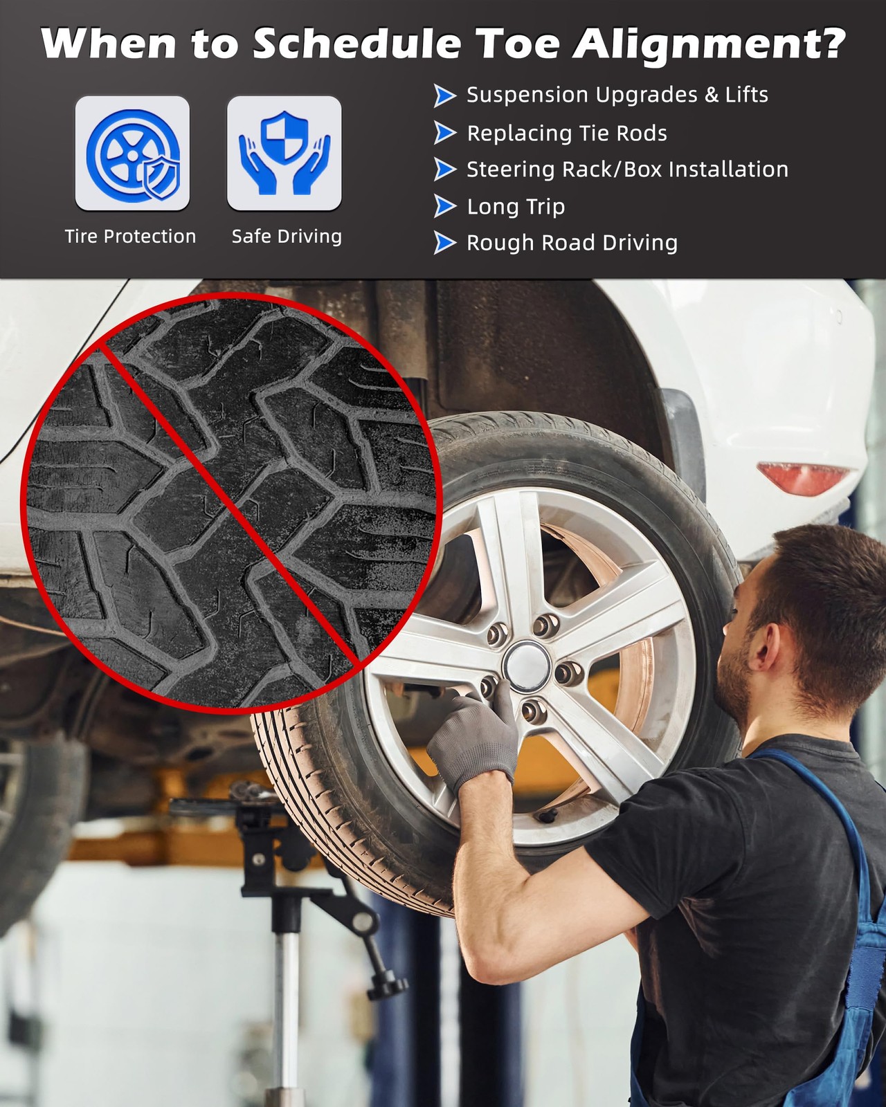 Upgraded Wheel Alignment Tool, Toe Alignment Tool Plates with Extension Arms,...