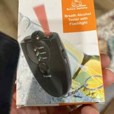 Portable Keychain Breathalyzer with Light Alcohol Tester Black  