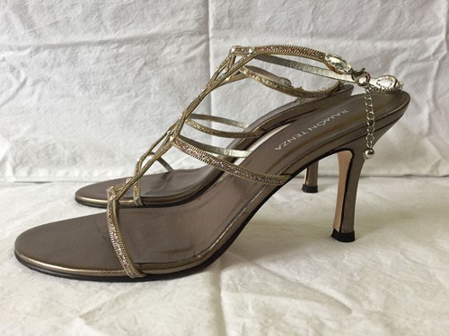 RAMON TENZA "Mariana" Silver Crystal Strappy Heels