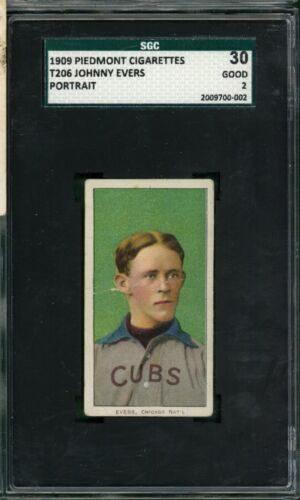 1909 T206 HOF Johnny Evers Portrait SGC 2 Cubs - Picture 1 of 2
