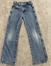 Wrangler Boys Jeans Size 10 Slim Blue 22x25 Adjustable Waist 13BGSHD EUC
