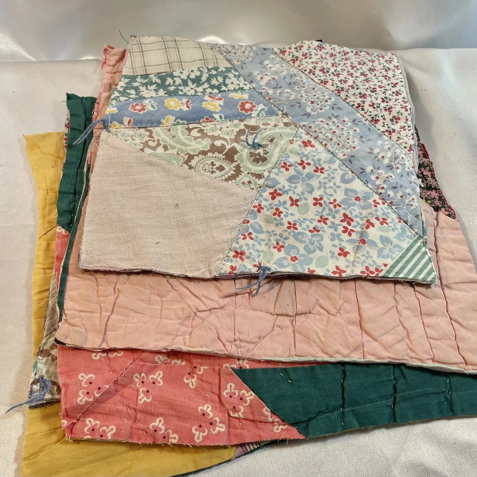 VTG Old Quilt Pieces, Upcycling, Journals, Grab Bag Half Pound Cutter Remnants - Image 4 of 4