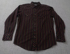 Vintage Wrangler Western Shirt Mens Large Pearl Snap