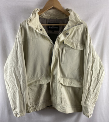 Aquascutum Herren Jacke Medium Größe M Beige Windbreaker Zip Through Khaki Mantel