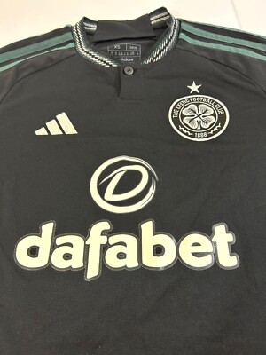 Adidas Celtic Football Club Men Soccer Jersey XS Black Green White