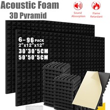 6-48x Acoustic Wall Panel Tiles Studio Sound Proofing Insulation Foam Thick Pad
