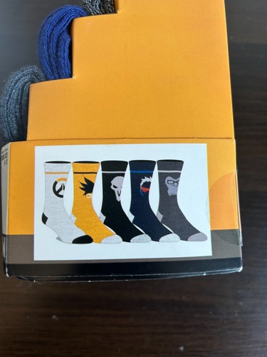 New Bioworld Overwatch Athletic Socks (Pack of 5) sz10-13 Multicolor casual crew - Picture 2 of 3