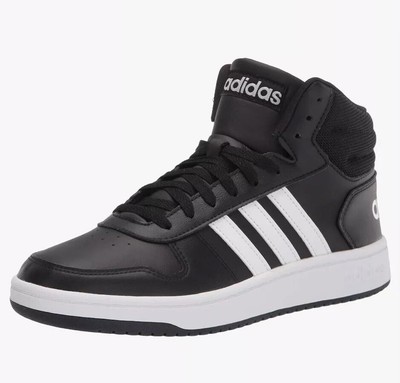 Size 9 - adidas Hoops 3.0 Mid Core Black