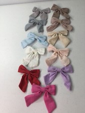 Lot of 11 Hair BOWS. Multicolor. Approx. 3  x 3  . Metal Clips. Most are New.