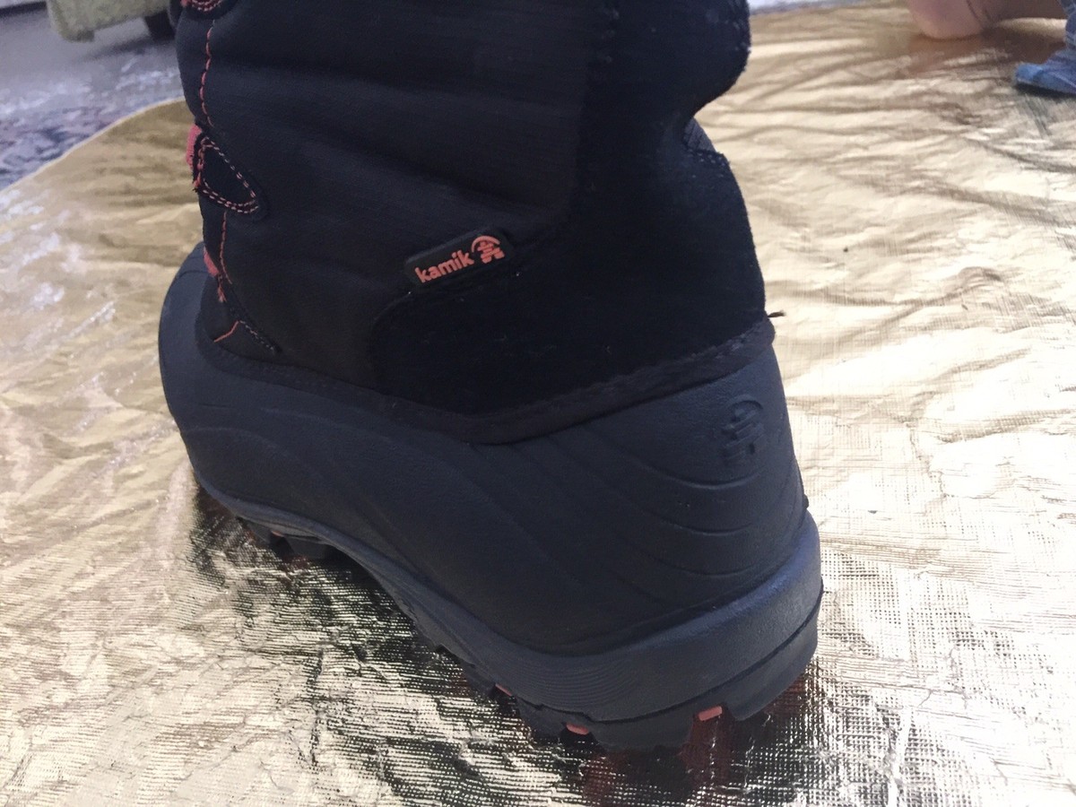 Kamik Black Winter Boots with Orange Accents Kamik Stormy Mid2 Boot - Kids main image 3