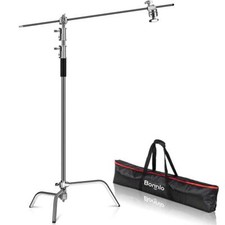 Heavy Duty 10FT C Stand Light Boom Gobo Arm Grip Head Stainless Steel 1/4" 3/8"