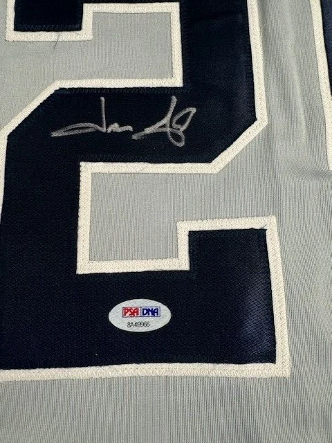 Jason Giambi Custom Sewn Autographed New York Yankees Jersey PSA - Image 2 of 4